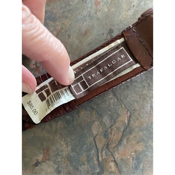 Trafalgar Brown Leather Braid Belt size 44 - Picture 2 of 6